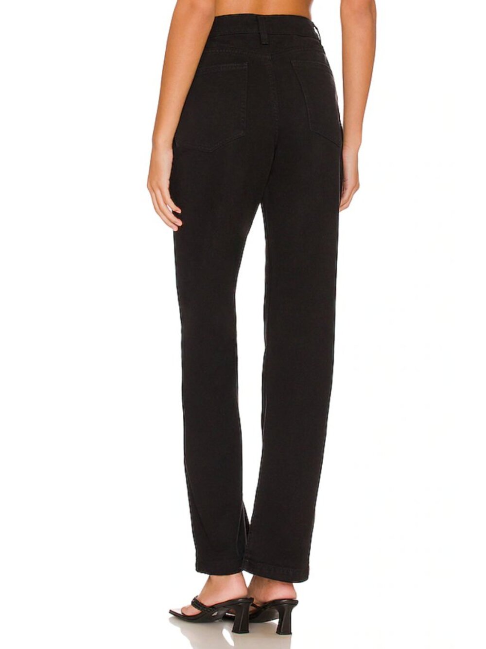 NWT WeWoreWhat Mom Slit Straight Jean in Black, Size 25 Black Jeans With Slit - Picture 3 of 10